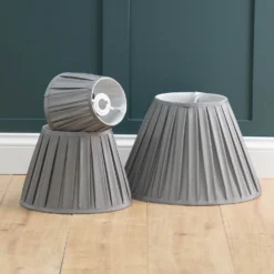 Raye Dove Pleated Taper Silk Shade - 40cm -Homebase Sales Store 13222466 1404946178088827