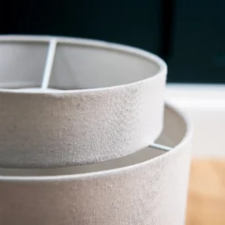 Finn Tier Drum Putty Linen Shade - 25cm -Homebase Sales Store 13222467 1714944148473084