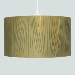 Raye Olive Drum Pleated Silk Shade - 45cm -Homebase Sales Store 13222472 8104901095581369