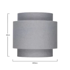 Finn Tier Drum Flint Linen Shade - 25cm -Homebase Sales Store 13222475 1194901095765077