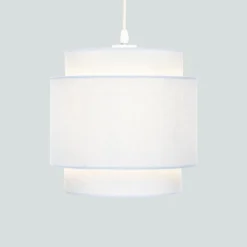 Finn Tier Drum Sky Blue Linen Shade - 25cm -Homebase Sales Store 13222480 1264901095855308