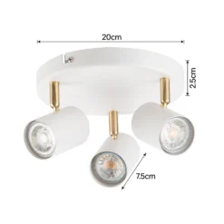 Thorpe 3 Lamp Spotlight Plate - White -Homebase Sales Store 13239140 1414928056150458