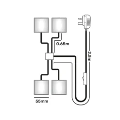 Set Of 4 LED Square Puck Lights -Homebase Sales Store 13239145 1915007595176267