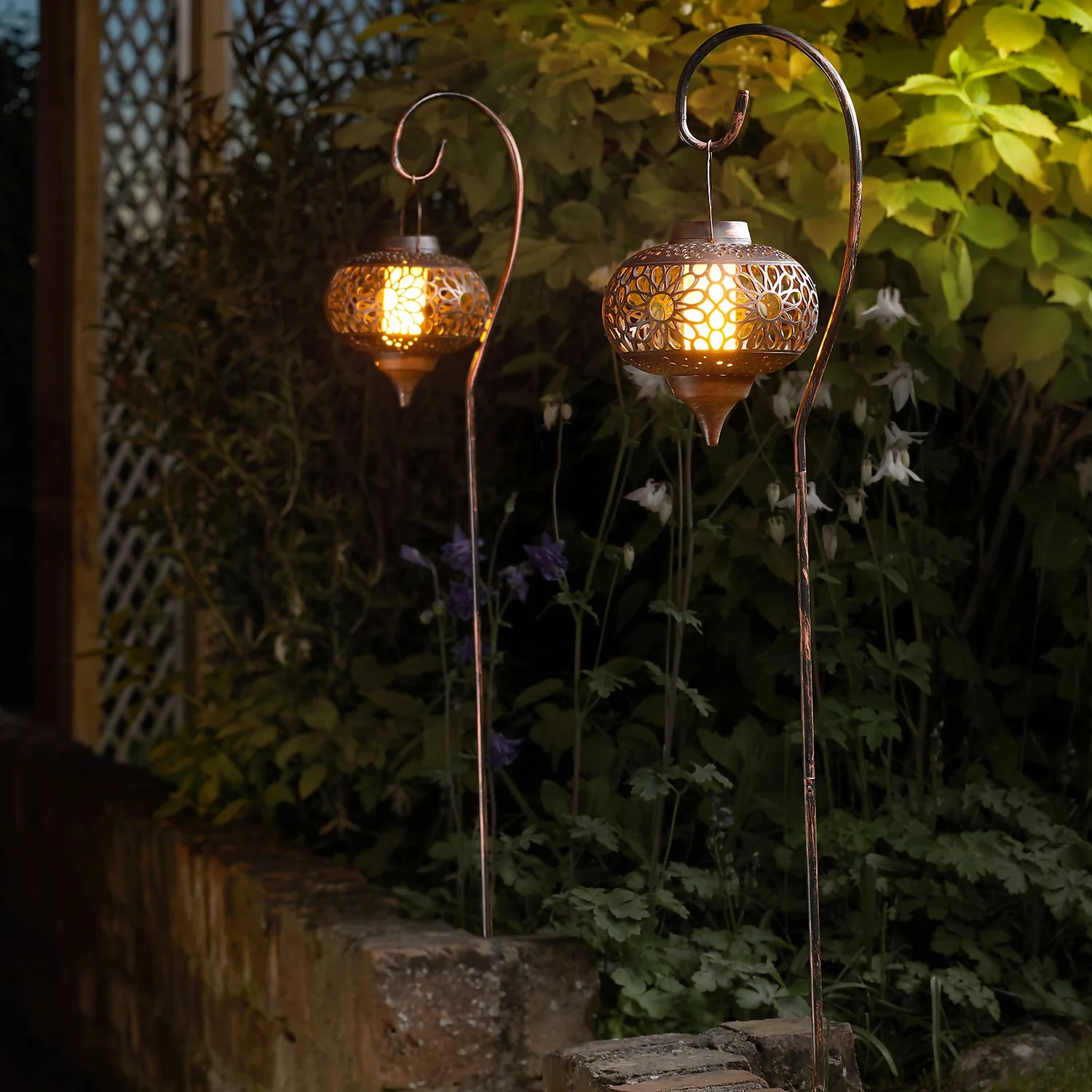 Cool Flame Solar Powered Hanging Lanterns - Pack of 2 Cool Flame Solar Powered Hanging Lanterns - Pack Of 2 -Homebase Sales Store 13280790 7484932211014681