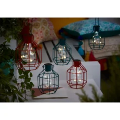 House Beautiful Firefly Solar Powered Caged Lantern -Homebase Sales Store 13280804 9644948223840454