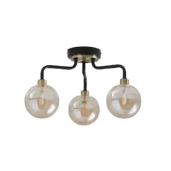 Shoreditch Three Light Semi Flush Ceiling Light - Champagne & Brass -Homebase Sales Store 13453784 1384915323868194
