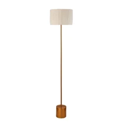 Raffia Floor Lamp - White & Gold -Homebase Sales Store 13525826 1494956834911697