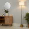 Raffia Floor Lamp - White & Gold -Homebase Sales Store 13525826 9065042052897171