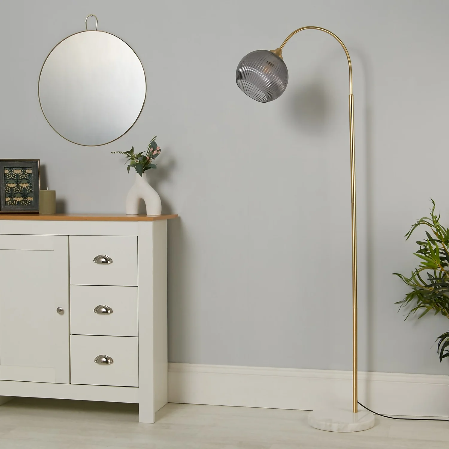 Naomi Floor Lamp - Grey Naomi Floor Lamp - Grey -Homebase Sales Store 13525840 1645042090198247