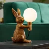 Rabbit Table Lamp - Gold & Glass -Homebase Sales Store 13528281 2005009393262033