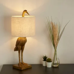 Crane Table Lamp - Gold & Oatmeal -Homebase Sales Store 13528282 2104956834390072