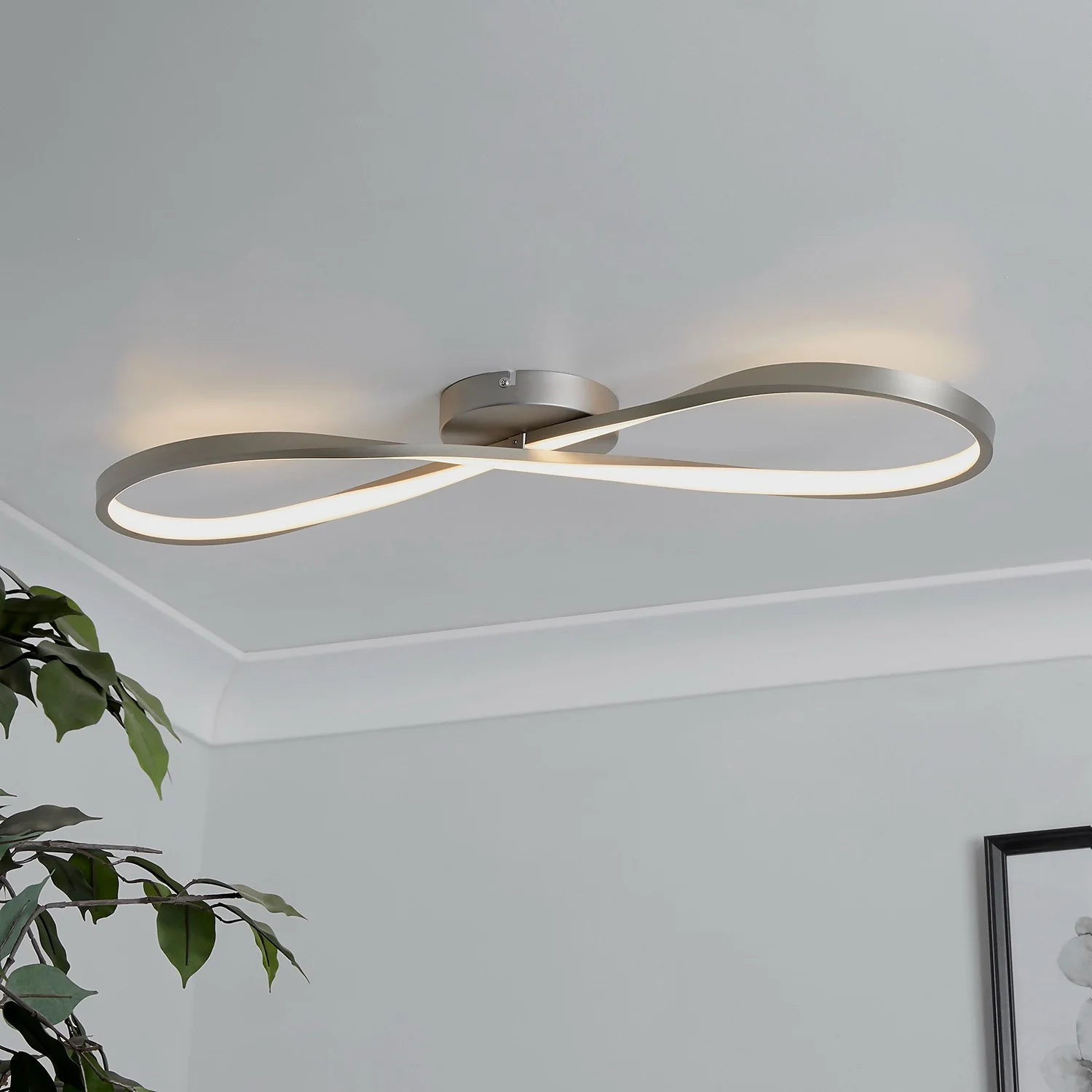 Austin LED Flush Ceiling Light - Satin Nickel Austin LED Flush Ceiling Light - Satin Nickel -Homebase Sales Store 13528462 2374976242461993
