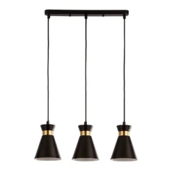 Balham 3 Light Diner Bar Light - Black & Brass -Homebase Sales Store 13528465 1625042091695865