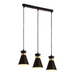 Balham 3 Light Diner Bar Light - Black & Brass -Homebase Sales Store 13528465 7985042091908388