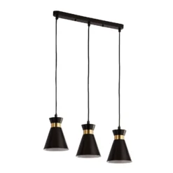 Balham 3 Light Diner Bar Light - Black & Brass -Homebase Sales Store 13528465 8465042091939807
