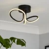 Holden LED Looped Semi Flush Ceiling Light - Black -Homebase Sales Store 13529583 1134945395702747