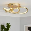 Bailey LED Spiral Flush Ceiling Light - Brass 2 Bailey LED Spiral Flush Ceiling Light - Brass -Homebase Sales Store 13529588 2614945396440369