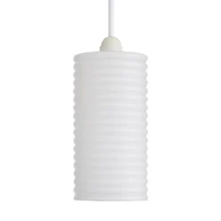 Katya Ribbed Glass Easy Fit Shade - White -Homebase Sales Store 13529605 1744945395622602
