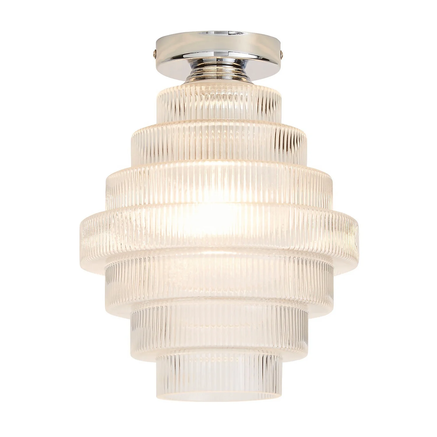 Monet Tiered Glass Flush Ceiling Light Monet Tiered Glass Flush Ceiling Light -Homebase Sales Store 13529628 1184945395786843