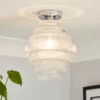 Monet Tiered Glass Flush Ceiling Light -Homebase Sales Store 13529628 1834945395733446