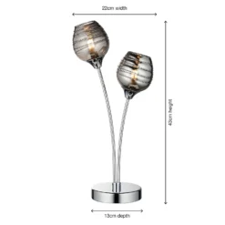 Marple Table Lamp - Chrome & Smoke -Homebase Sales Store 13645373 1414956789362280