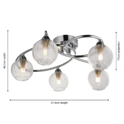 Tatton 5 Light Semi Flush Ceiling Light - Chrome -Homebase Sales Store 13645374 1924942855505547