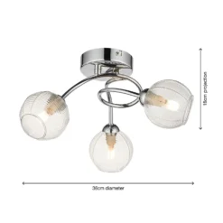 Tatton 3 Light Semi Flush Ceiling Light - Chrome -Homebase Sales Store 13645375 1164942855531260