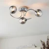 Marple 3 Light Semi Flush Ceiling Light - Chrome & Smoke -Homebase Sales Store 13645383 5244956789568590