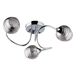 Marple 3 Light Semi Flush Ceiling Light - Chrome & Smoke -Homebase Sales Store 13645383 5784956789676422