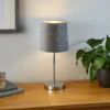 Paris Velvet Table Lamp - Grey 1 Paris Velvet Table Lamp - Grey -Homebase Sales Store 13751359 1444969498967313