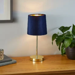 Paris Velvet Table Lamp - Navy