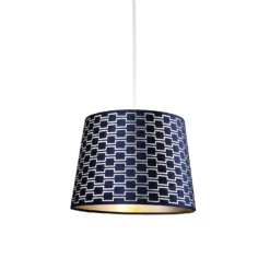 Mia Velvet 30cm Patterned Lamp Shade - Navy -Homebase Sales Store 13751363 1134969499150940