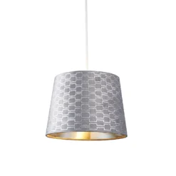 Mia Velvet 30cm Patterned Lamp Shade - Grey -Homebase Sales Store 13751365 3774969499093493