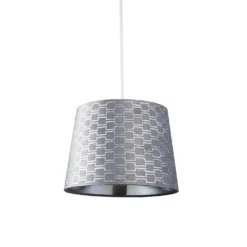 Mia Velvet 30cm Patterned Lamp Shade - Grey -Homebase Sales Store 13751365 9604969499142765