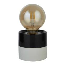 Elle Battery Powered Table Lamp - Black & White -Homebase Sales Store 13764009 1674980119844126