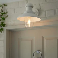 Hereford Outdoor Wall Light - White -Homebase Sales Store 13794244 1064957104393801