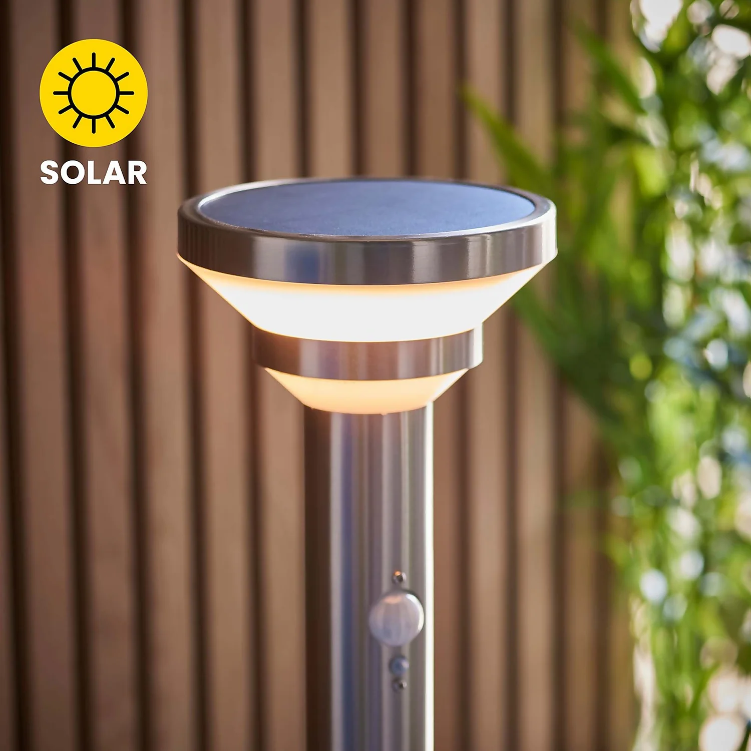 Halton 50cm Photocell & PIR Solar Outdoor Floor Light - Stainless Steel Halton 50cm Photocell & PIR Solar Outdoor Floor Light - Stainless Steel -Homebase Sales Store 13794246 2624957104447003