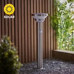 Halton 50cm Photocell & PIR Solar Outdoor Floor Light - Stainless Steel 4 Halton 50cm Photocell & PIR Solar Outdoor Floor Light - Stainless Steel -Homebase Sales Store 13794246 4704957104287253