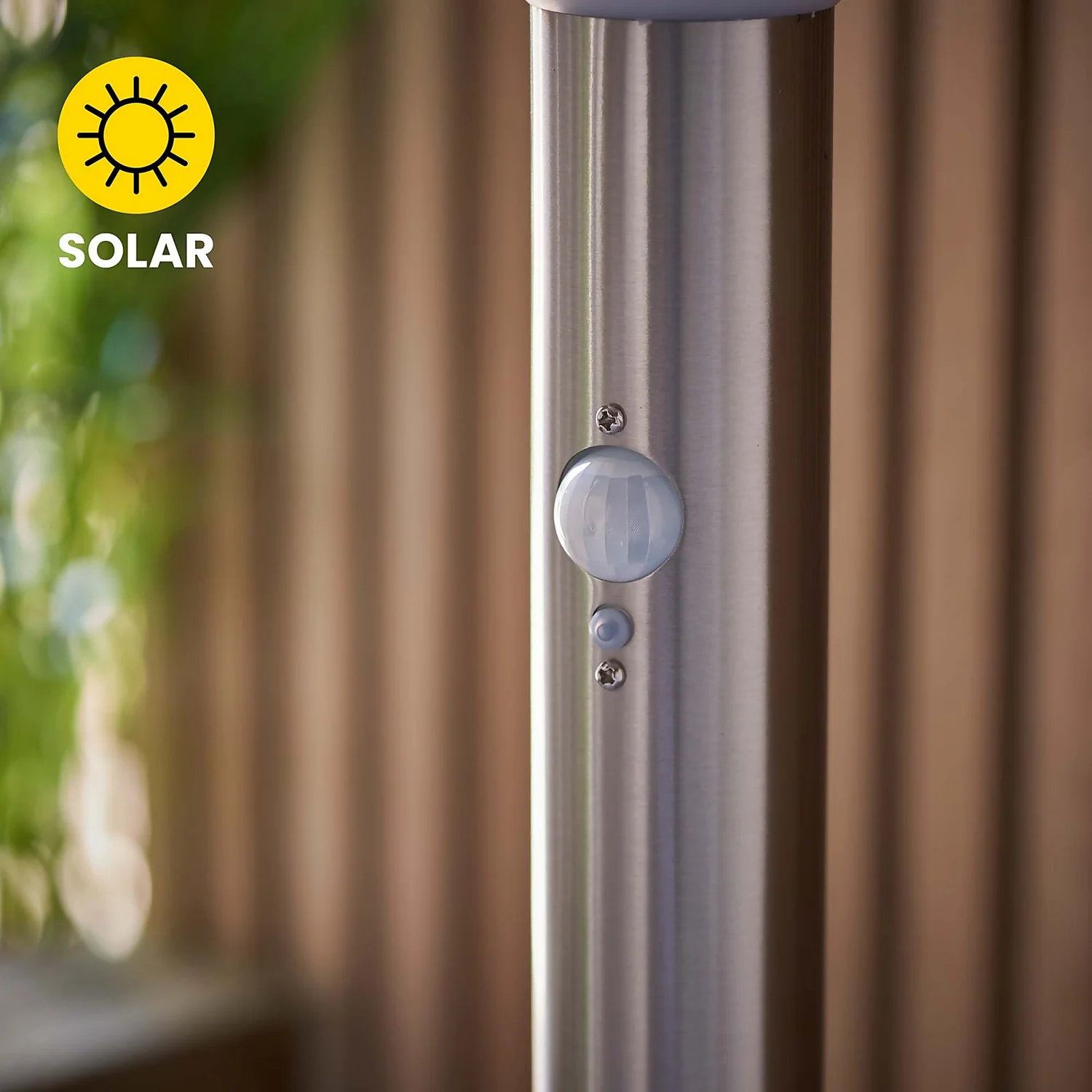 Halton 50cm Photocell & PIR Solar Outdoor Floor Light - Stainless Steel Halton 50cm Photocell & PIR Solar Outdoor Floor Light - Stainless Steel -Homebase Sales Store 13794246 5394957104363750