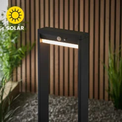 Dannah 50cm Photocell & PIR Solar Outdoor Floor Light - Black -Homebase Sales Store 13794248 1014957105552293