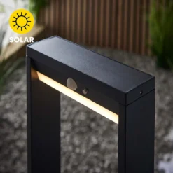 Dannah 50cm Photocell & PIR Solar Outdoor Floor Light - Black -Homebase Sales Store 13794248 2014957105815417