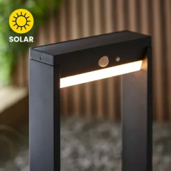 Dannah 50cm Photocell & PIR Solar Outdoor Floor Light - Black -Homebase Sales Store 13794248 8764957105754463