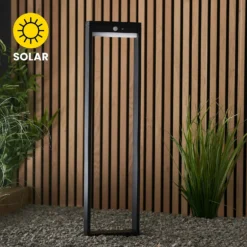 Dannah 80cm Photocell & PIR Solar Outdoor Floor Light - Black -Homebase Sales Store 13794250 9064957104613110