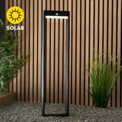 Dannah 80cm Photocell & PIR Solar Outdoor Floor Light - Black -Homebase Sales Store 13794250 9124957104651216