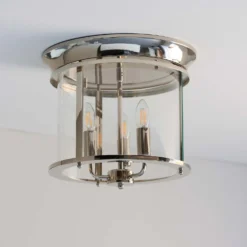 Hampworth Flush Light - 3lt Nickel -Homebase Sales Store 13794257 9124957104971571
