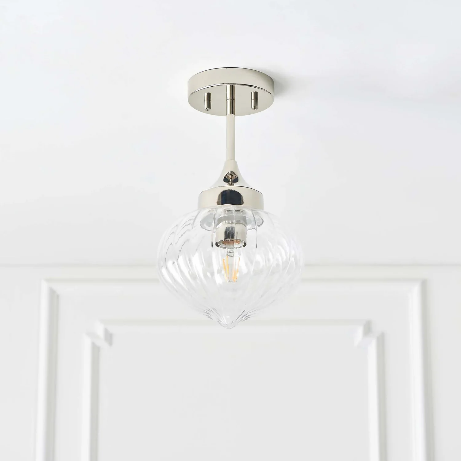 Addington Semi Flush Light - Nickel Addington Semi Flush Light - Nickel -Homebase Sales Store 13794258 1894957104722286