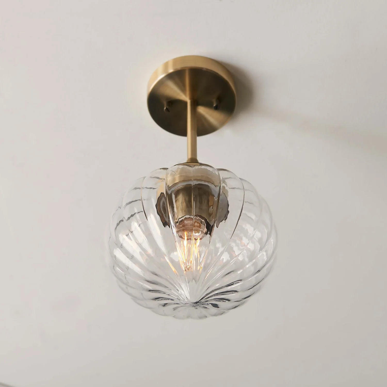 Addington Semi Flush Light - Brass Addington Semi Flush Light - Brass -Homebase Sales Store 13794259 1334957104290739