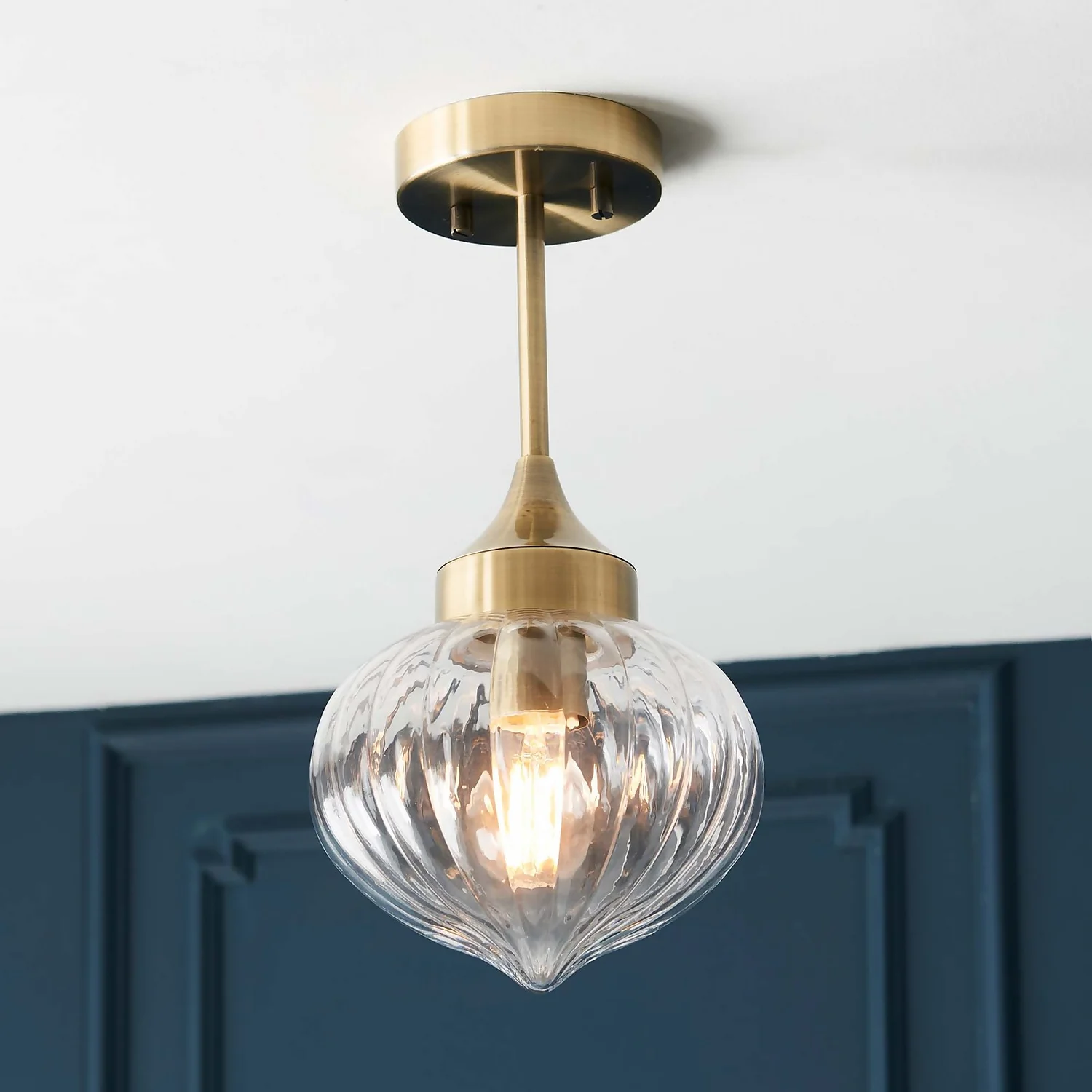 Addington Semi Flush Light - Brass Addington Semi Flush Light - Brass -Homebase Sales Store 13794259 1874957103860155