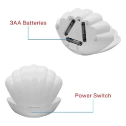 Colour Changing LED Glitter Shell Lamp 5 Colour Changing LED Glitter Shell Lamp -Homebase Sales Store 13892610 8634998572582514