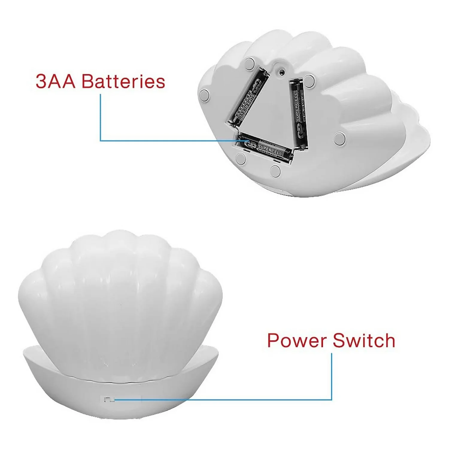 Colour Changing LED Glitter Shell Lamp Colour Changing LED Glitter Shell Lamp -Homebase Sales Store 13892610 8634998572582514